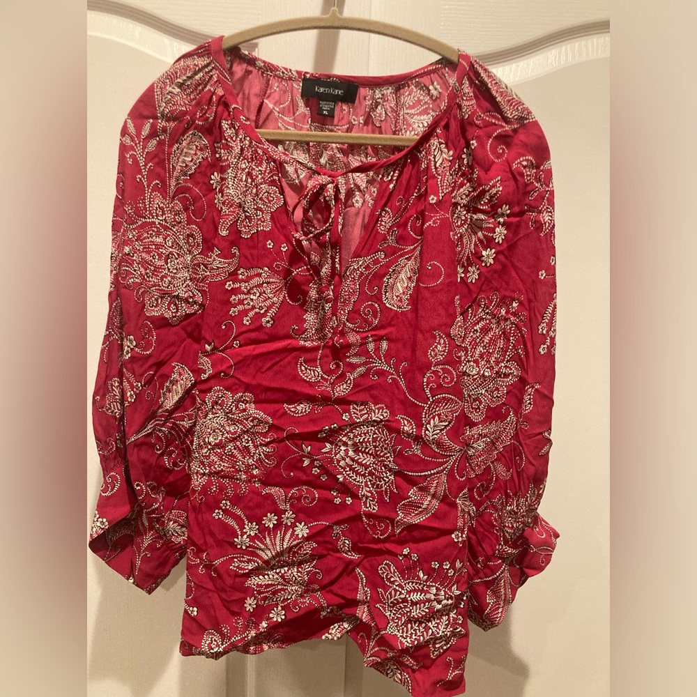 Karen Kane XL Women's Blouson Sleeve Top Never Worn but no tags